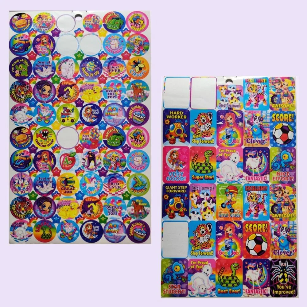 Lisa Frank Tikanni the Husky Dog Trifold Portfolio Art Case + HUGE Sticker Lot
